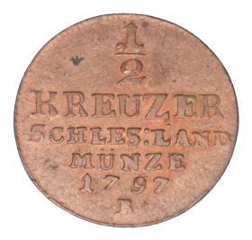 Obrazek 2 dla: 1/2 krajcara 1797 Fryderyk Wilhelm II Śląsk Wrocław