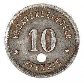 Obrazek 2 dla: 10 fenigów Główne Warsztaty Kolejowe Racibórz / Ratibor