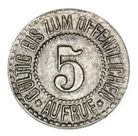 Obrazek 2 dla: 5 fenigów 1919 Stronie Śląskie / Seitenberg