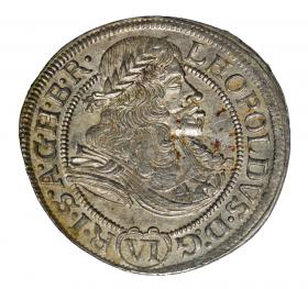 Obrazek dla: 6 krajcarów 1673 Leopold I Habsburg Śląsk Wrocław