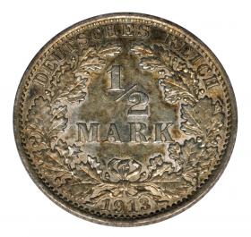 Obrazek dla: 1/2 marki 1913 A Wilhelm II Hohenzollern Niemcy Berlin