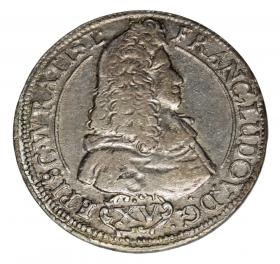 Obrazek dla: 15 krajcarów 1694 Franciszek Ludwik von Pfalz Księstwo Nyskie Biskupów Wrocławskich Nysa