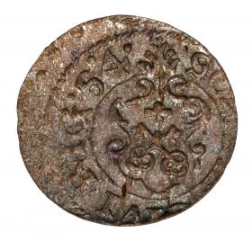 Obrazek 2 dla: Szeląg 1654 Krystyna Waza Ryga