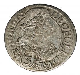 Obrazek dla: 3 krajcary 1666 Leopold I Habsburg Śląsk Wrocław