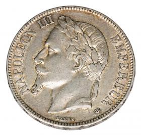 Obrazek dla: 5 franków 1868 Napoleon III Bonaparte Francja Strasburg