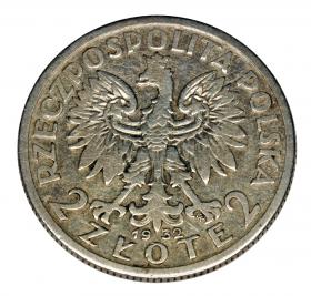 Obrazek 2 dla: 2 złote 1932 Głowa kobiety II RP Warszawa