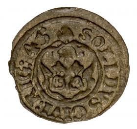 Obrazek 2 dla: Szeląg 1645 Krystyna Waza Ryga