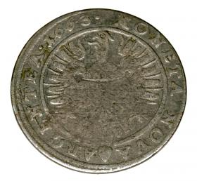 Obrazek 2 dla: 15 krajcarów 1663 Chrystian Wołowski Księstwo BrzeskoLegnickoWołowskie Brzeg