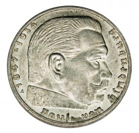 Obrazek dla: 2 marki 1939 Paul von Hindenburg orzeł ze swastyką Niemcy Berlin A