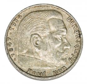 Obrazek dla: 5 marek 1936 Paul von Hindenburg orzeł ze swastyką Niemcy Berlin A