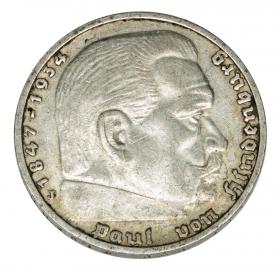 Obrazek dla: 5 marek 1936 Paul von Hindenburg orzeł pruski Niemcy Hamburg J