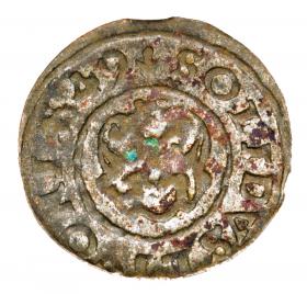 Obrazek 2 dla: Szeląg 1649 Krystyna Waza Liwonia