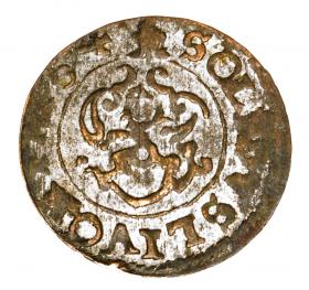 Obrazek 2 dla: Szeląg 1654 Krystyna Waza Liwonia