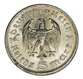 Obrazek 2 dla: 5 marek 1936 A Paul von Hindenburg / orzeł pruski Berlin