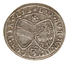 Obrazek 2 dla: 3 krajcary 1650 Ferdynand Karol Austria Tyrol Hall