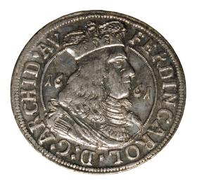 Obrazek dla: 3 krajcary 1661 Ferdynand Karol Austria Tyrol Hall	