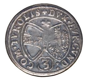 Obrazek 2 dla: 3 krajcary 1661 Ferdynand Karol Austria Tyrol Hall	