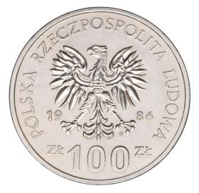 Obrazek 2 dla: 100 złotych 1986 Władysław Łokietek nikiel próba