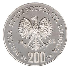 Obrazek 2 dla: 200 złotych 1983 300 Lat Odsieczy Wiedeńskiej nikiel próba