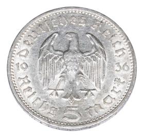 Obrazek 2 dla: 5 marek 1936 Niemcy Berlin Paul von Hindenburg A